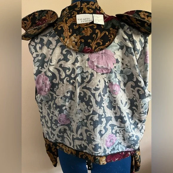 *VINTAGE* 90s cropped bomber jacket in gorgeous grannycore print - Picture 6 of 9